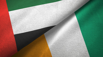 United Arab Emirates and Cote d'Ivoire Ivory coast two flags textile