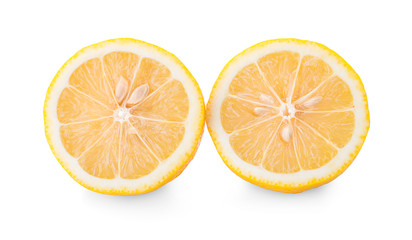 Ripe lemons isolated on white background
