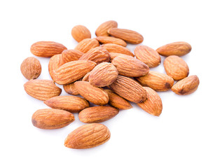 Almonds isolated on white background