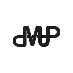 letters mp infinity line logo vector