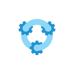 circle cog machine process symbol vector