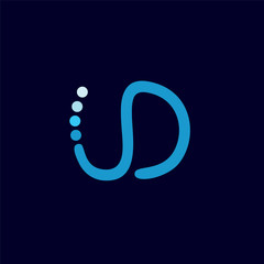 letters ud motion line curves logo vector