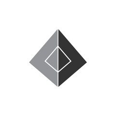 simple triangle 3d pyramid geometric logo
