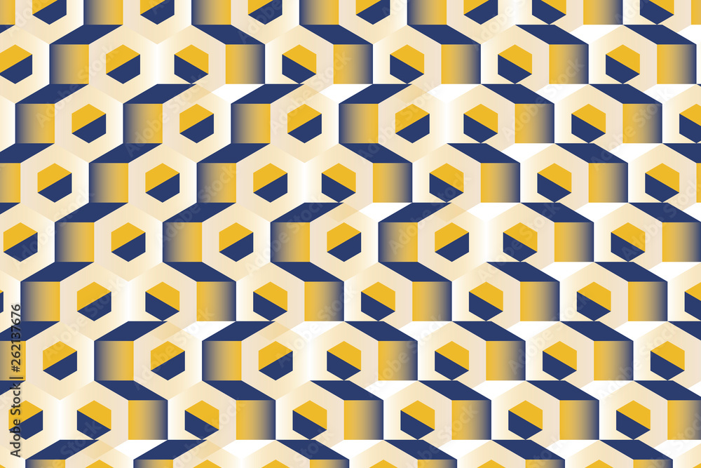 Poster multicolored 3d hexagonal pattern background