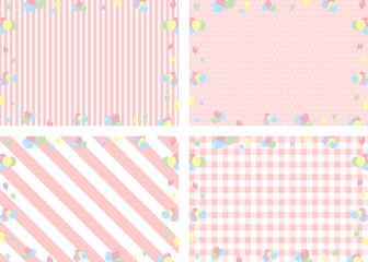 バルーンフレーム　柄背景　セット