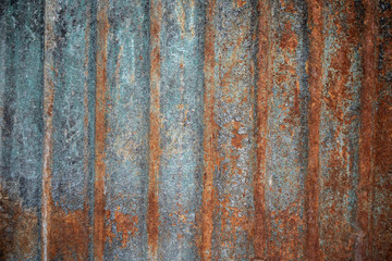 Close-up wavy rusted steed sheet texture for background, wallpaper, abstract, copy space