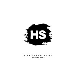 H S HS Initial logo template vector