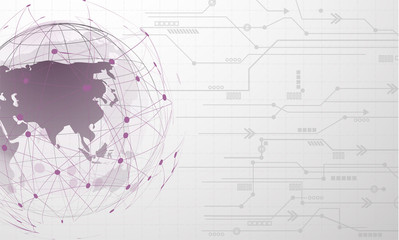 Global network connection Automated Support Assistance and Networks Design Concept with Wireframe