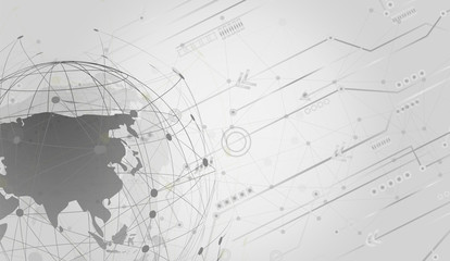 Global network connection Automated Support Assistance and Networks Design Concept with Wireframe