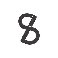 letters sb infinity geometric line logo vector