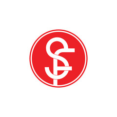 letters sf linked negative space logo vector