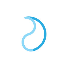 simple water shine curves geometric logo vector