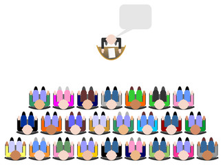 Business seminar with speech