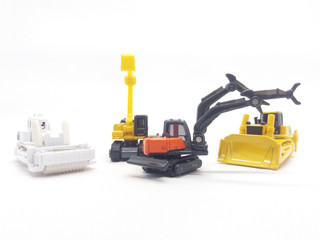 Building Construction Vehicle Toys Models  in White Isolated Background
