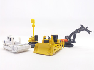 Building Construction Vehicle Toys Models  in White Isolated Background