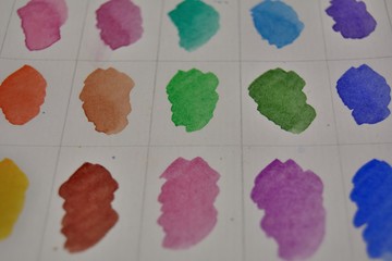 A palette in different colors