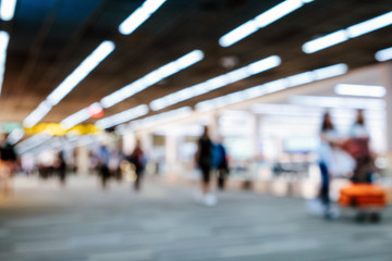 Blurred Background of Airport Departure Terminal