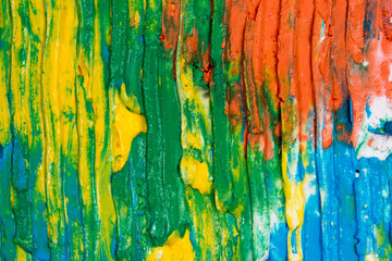 stains of multi-colored paint close-up