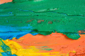 stains of multi-colored paint close-up