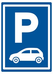 road sign for passenger car parking, vector icon