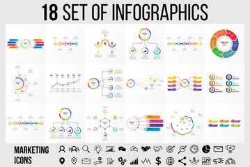 Vector Infographic Template Design with Options and steps. Business Data Visualization Timeline with Marketing Icons most useful can be used for presentation, diagrams, annual reports, workflow layout