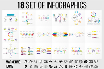 Fototapeta na wymiar Vector Infographic Template Design with Options and steps. Business Data Visualization Timeline with Marketing Icons most useful can be used for presentation, diagrams, annual reports, workflow layout