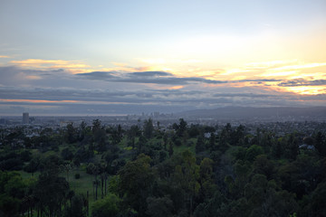 Cloudy sunset fiery sky