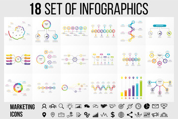 Vector Infographic Template Design with Options and steps. Business Data Visualization Timeline with Marketing Icons most useful can be used for presentation, diagrams, annual reports, workflow layout