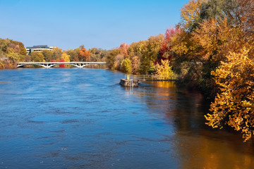 Iowa River in Iowa City, Iowa during autumn