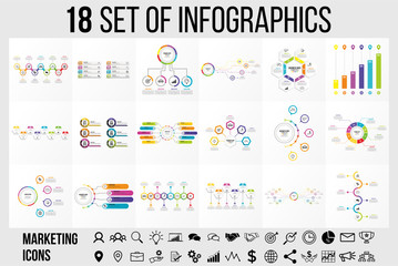 Vector Infographic Template Design with Options and steps. Business Data Visualization Timeline with Marketing Icons most useful can be used for presentation, diagrams, annual reports, workflow layout