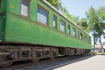 Gori, Georgia - Jul 04 2018: The train wagon of Stalin, Stalin Museum in Gori, Shida Kartli, Georgia. Gori is birth town of Joseph Stalin.