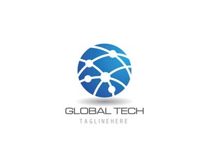 Global technology logo vector