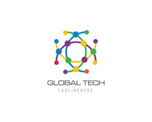 Global technology logo vector