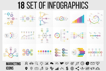 Vector Infographic Template Design with Options and steps. Business Data Visualization Timeline with Marketing Icons most useful can be used for presentation, diagrams, annual reports, workflow layout