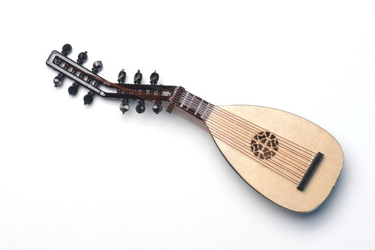 theorbo isolated on white background