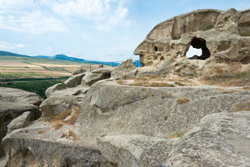 Gori, Georgia - Jul 05 2018: Ruins of Uplistsikhe. a famous Historic site in Gori, Shida Kartli, Georgia.