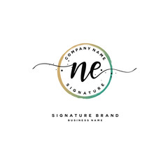 N E NE Initial letter handwriting and  signature logo.