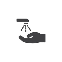 Wash your hands vector icon. Mandatory sign filled flat sign for mobile concept and web design. Hand washing glyph icon. Symbol, logo illustration. Pixel perfect vector graphics