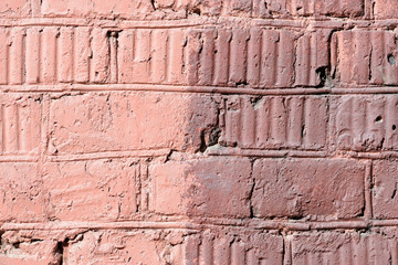 Painted brick wall texture close up. Brick wall background