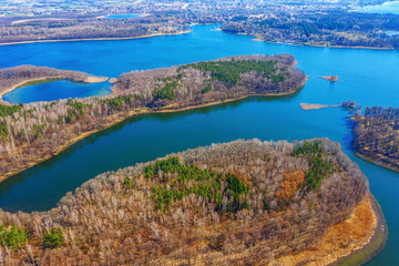 Spring in Masuria from a bird's eye view, Poland