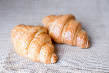 Croissants on table.  Food for breakfast concept