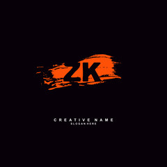 Z K ZK Initial logo template vector