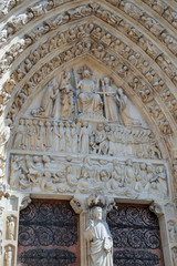 Detalles de la Catedral de Notre Dame, París, Francia