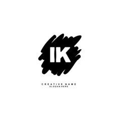 I K IK Initial logo template vector