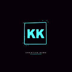 K KK Initial logo template vector