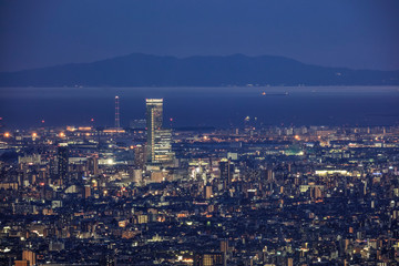 Fototapeta na wymiar 信貴生駒スカイラインから大阪の夜景