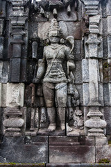 The image of Boddhisattva on wall of perwara temple, Candi Sewu, Yogyakarta, Indonesia