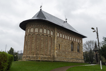 A Small Romanian Church  Surrounded by Grey Skies
