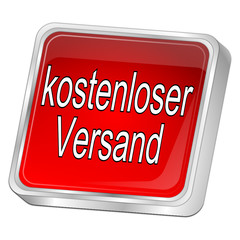 free Delivery Button - in german - 3D illustration