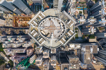 Top down view of Hong Kong city
